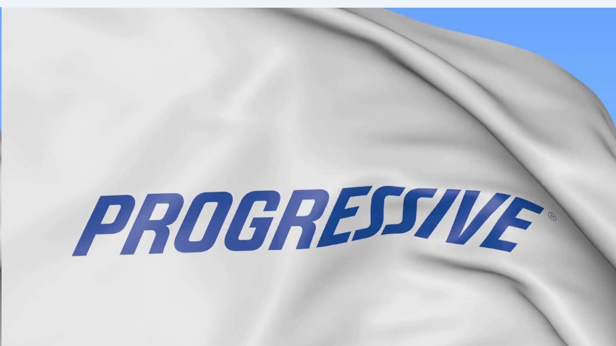 Progressive logo on a flag